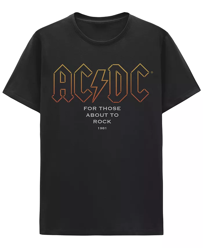 

Мужская футболка ACDC For Those About to Rock с принтом Hybrid Apparel, черный