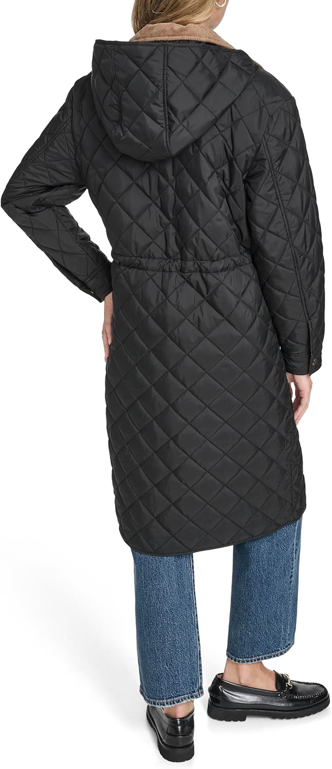 Женская стеганая куртка Levi's Diamond Quilted Cinch Waist, Black — фото 3