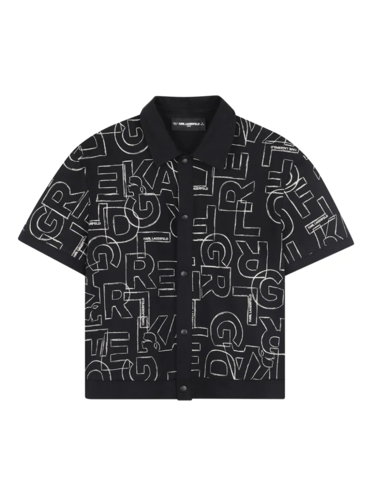 

Karl Lagerfeld Kids рубашка с короткими рукавами и графичным принтом, черный