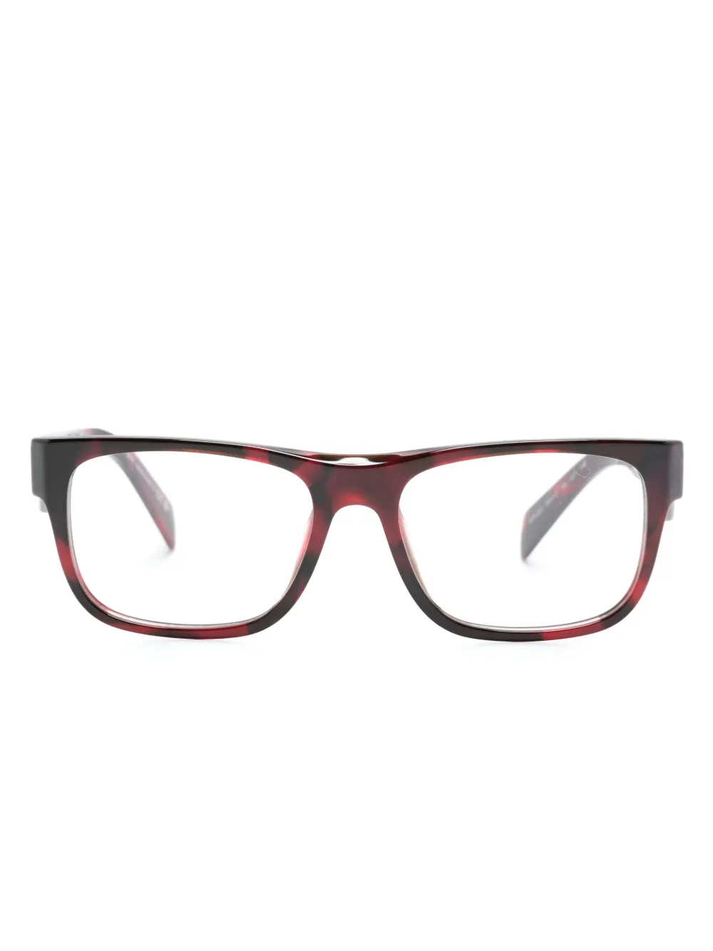 

Очки в квадратной оправе черепаховой расцветки Prada Eyewear, красный