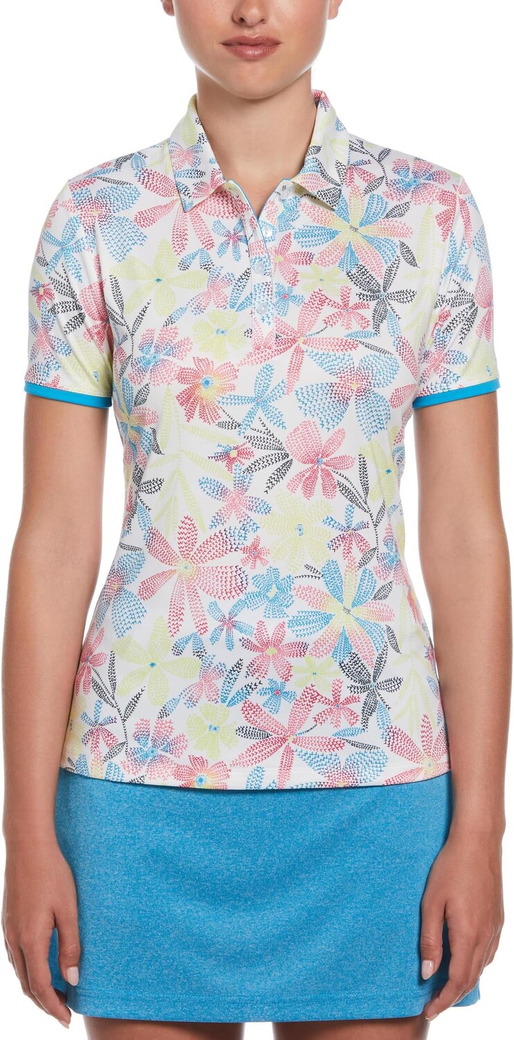 

Поло Callaway Chevron Floral Short Sleeve Polo, цвет Brilliant White