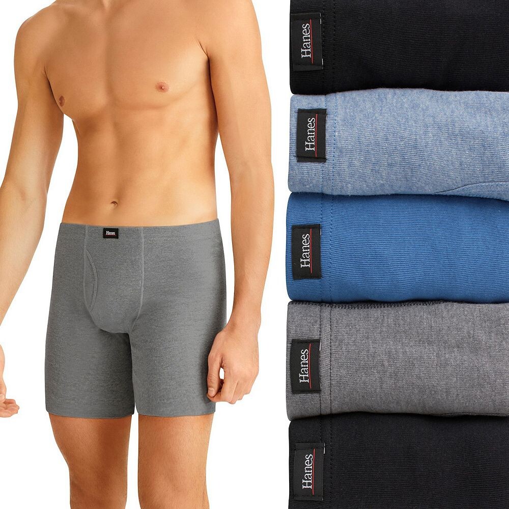 

Мужские трусы-боксеры Hanes Ultimate Comfort, 5 шт.Гибкие боксеры, цвет Gray Assorted