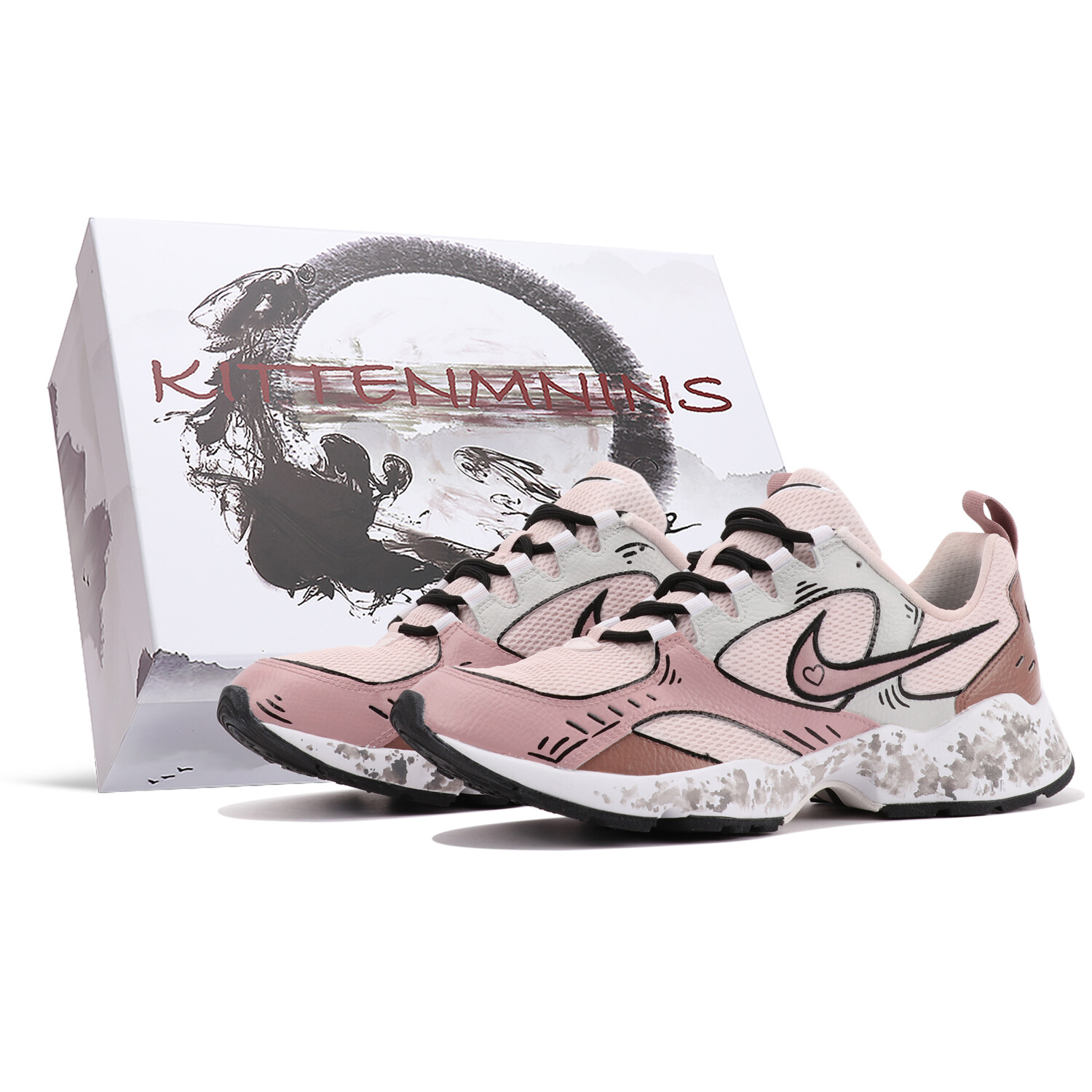 

Кроссовки Nike Air Heights Lifestyle Shoes Men Low-top Pink/Brown, белый