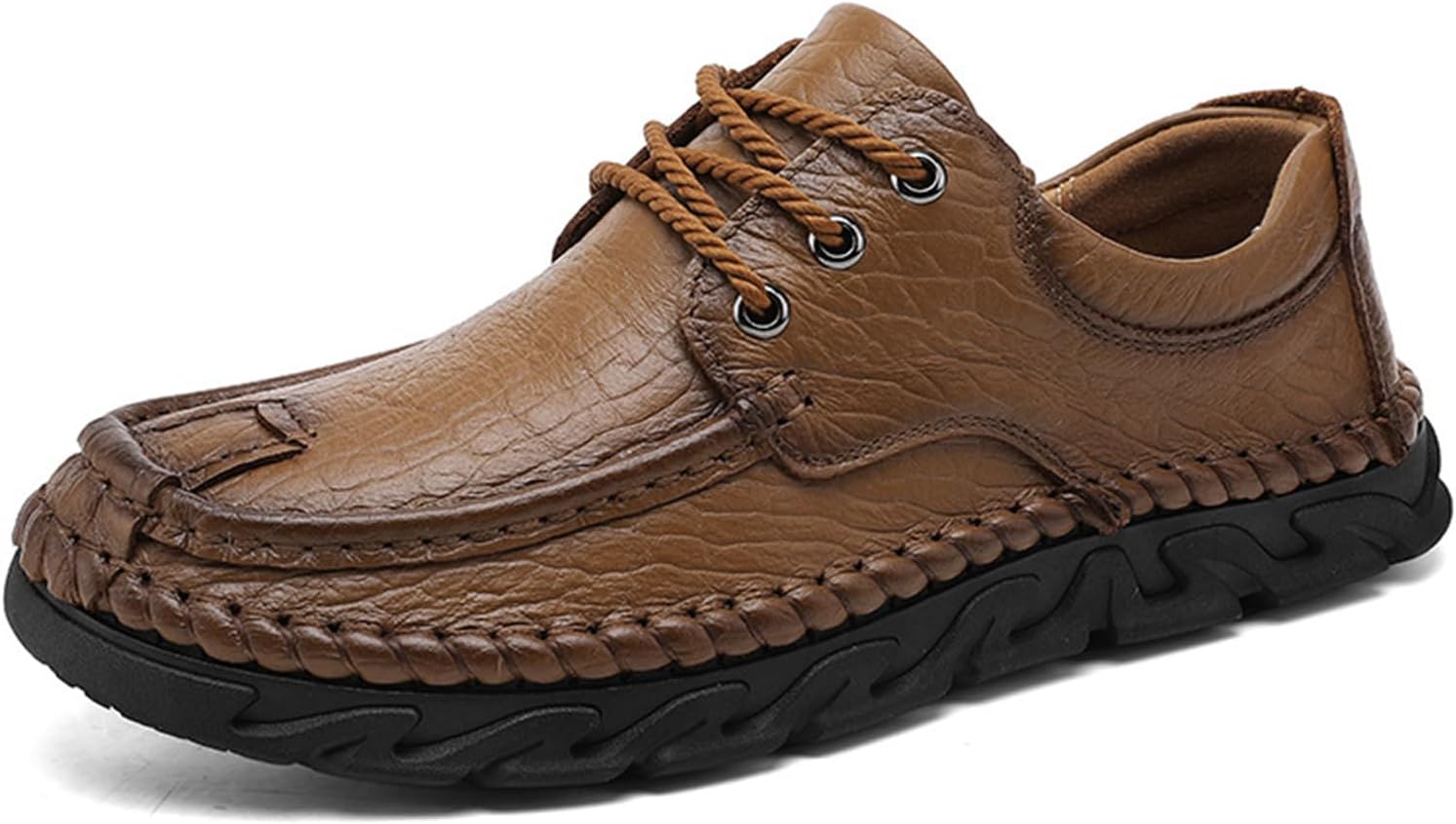 

Мужские кожаные кеды Crepuscute с плоской подошвой, без застежки, шнуровкой, повседневные лоферы для улицы, стильные и удобные, низкие, с круглым носком, спортивная обувь, хаки