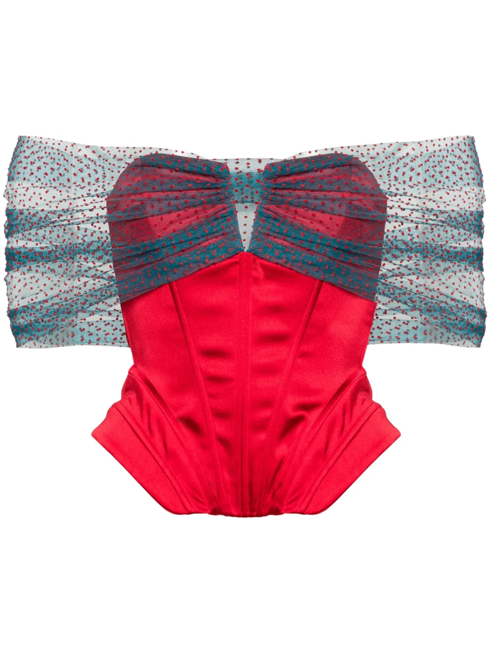 

Атласный топ-корсет Jyn V:PM ATELIER, красный