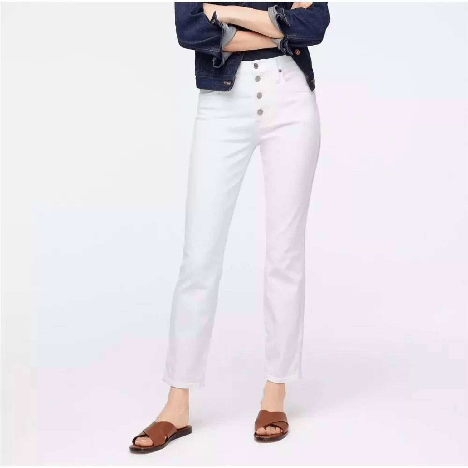 

Винтажные прямые джинсы белого цвета J.Crew