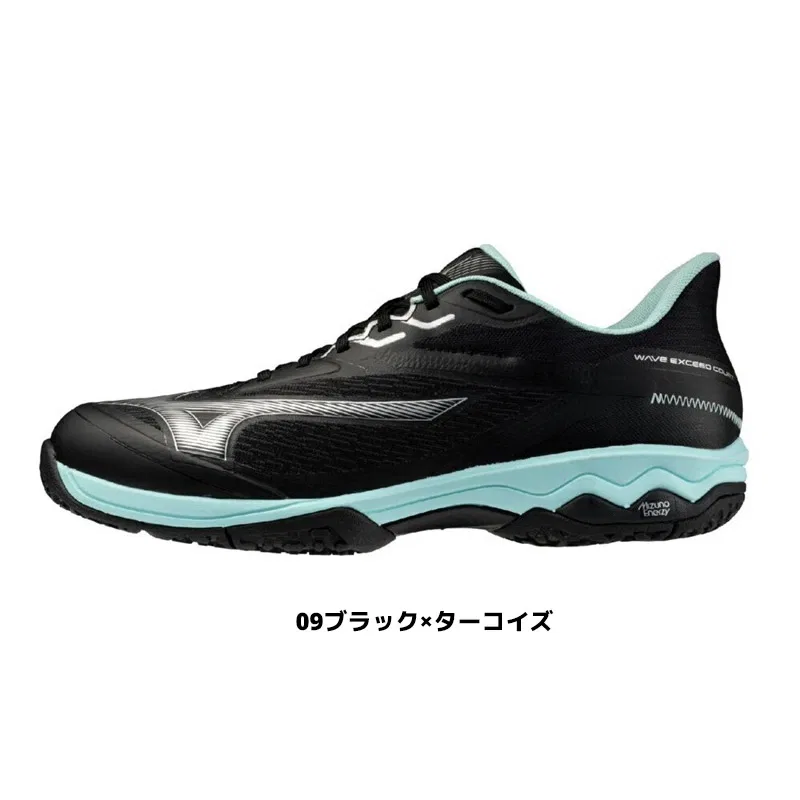 Унисекс теннисные кроссовки «Wave Exceed Court SW OC» от Mizuno, 09 Black X Turquoise — фото 2