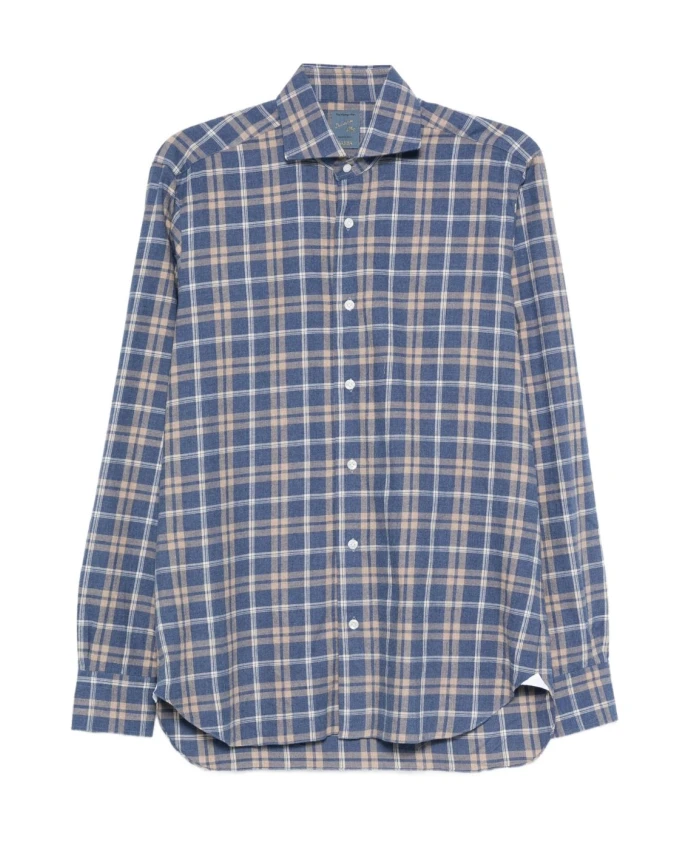 

Синяя мужская рубашка осень-зима 2025 Barba, мультиколор