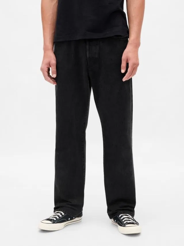 Джинсы свободного кроя GAP, Black Wash — фото 4