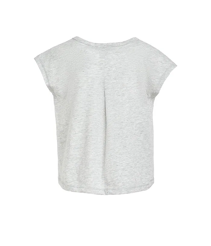Комплект футболка и шорты Back Pleated Heather Tee Mesh Shorts Set Adidas Kids, Light Grey Heather — фото 2