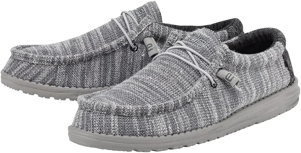 Мужские лоферы HEYDUDE Wally Stretch, Platinum Mix Fleece — фото 2