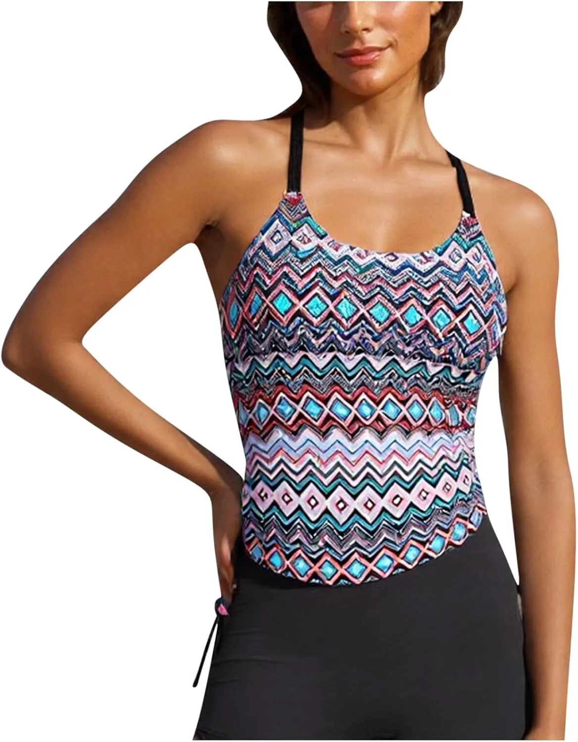 

Женский спортивный топ-танкини с встроенным бюстгальтером Racerback Akklian