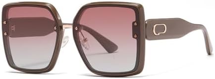 

2027 Женские поляризованные солнцезащитные очки, солнцезащитные очки большого размера, для кемпинга, пляжа и путешествий, с защитой от бликов MTZJH, Brown Gradient Pink