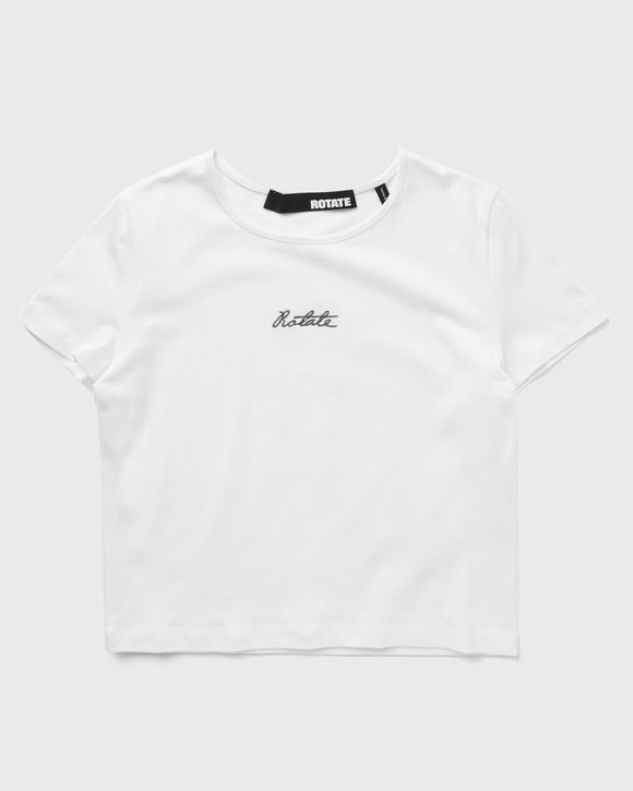 

Топ Rotate Birger Christensen Logo Cropped T-Shirt, ярко-белый