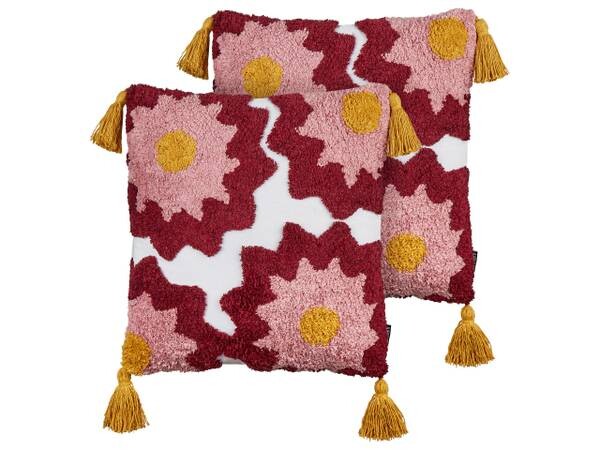 

Подушка Beliani 2 шт LORALAI, 45x45x45 см цвет multicolor/pink/rot/weiß/gelb
