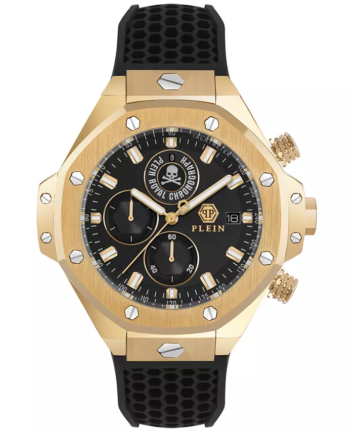 

Мужские часы Chronograph Royal Black с силиконовым ремешком, 46 мм Philipp Plein