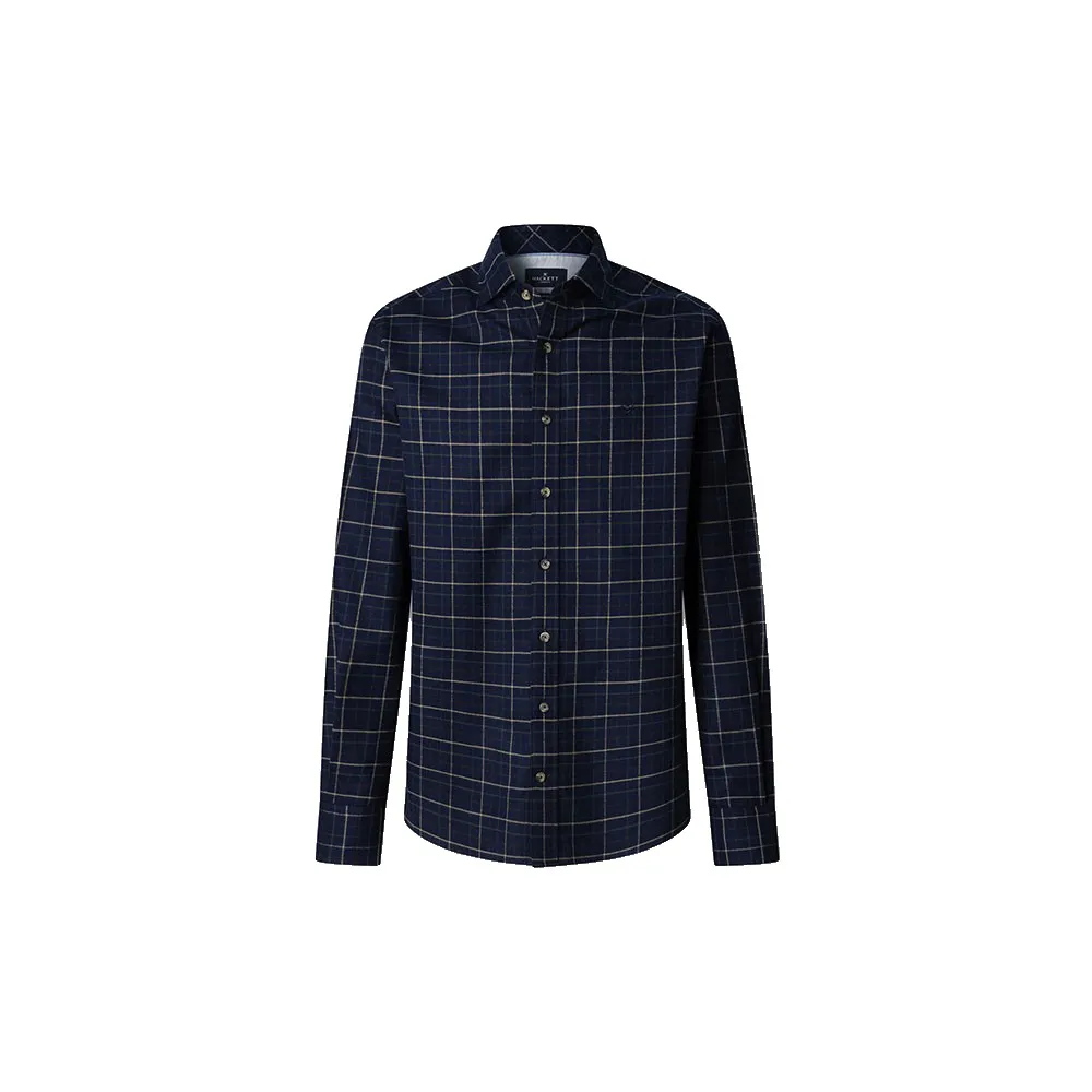 

Рубашка с длинным рукавом Hackett Flan Tattersall, синий