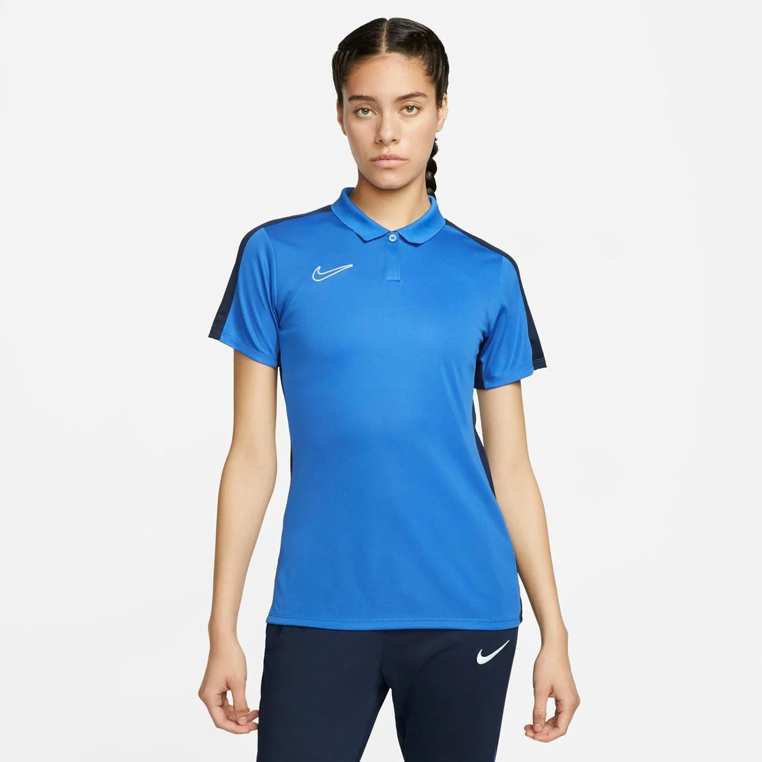 Поло Nike женское, дышащее, Royal Blue/Obsidian/White — фото 2
