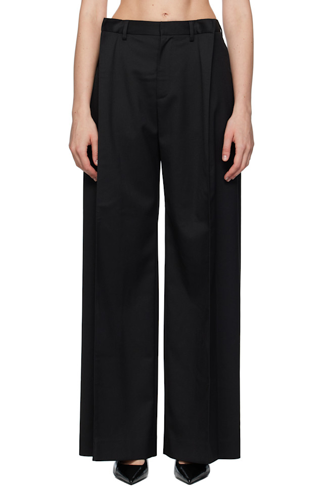 

Брюки смесовые для пошива Mm6 Maison Margiela, черный