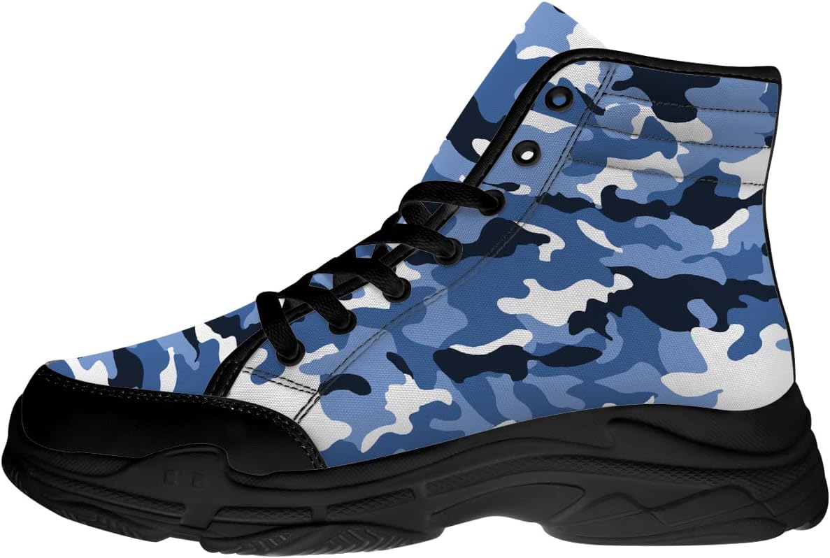 

Мужские и женские камуфляжные высокие кеды, босоножки на шнуровке с платформой из канвы, подарки для нее и него Generic, черный