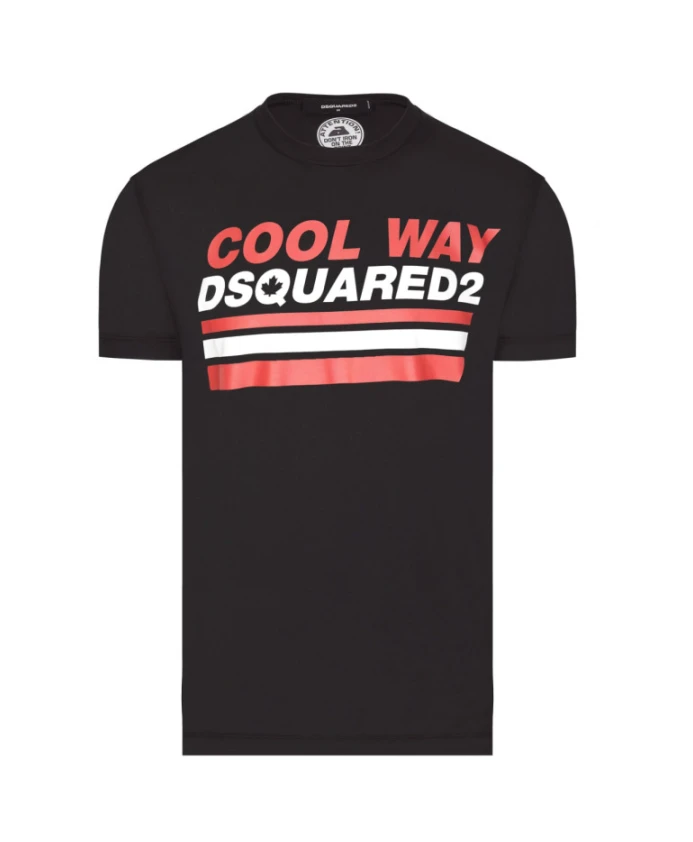 

Черная мужская футболка свободного кроя. Dsquared2, черный