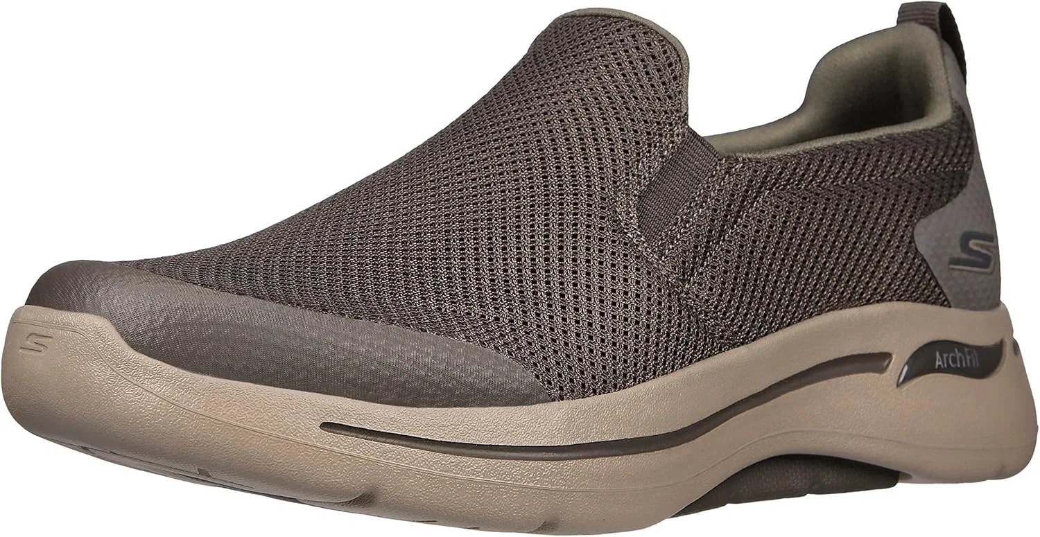 Кроссовки Skechers Herren Go Walk Arch Fit Togpath Sneaker, Taupe Textile Synthetic Trim