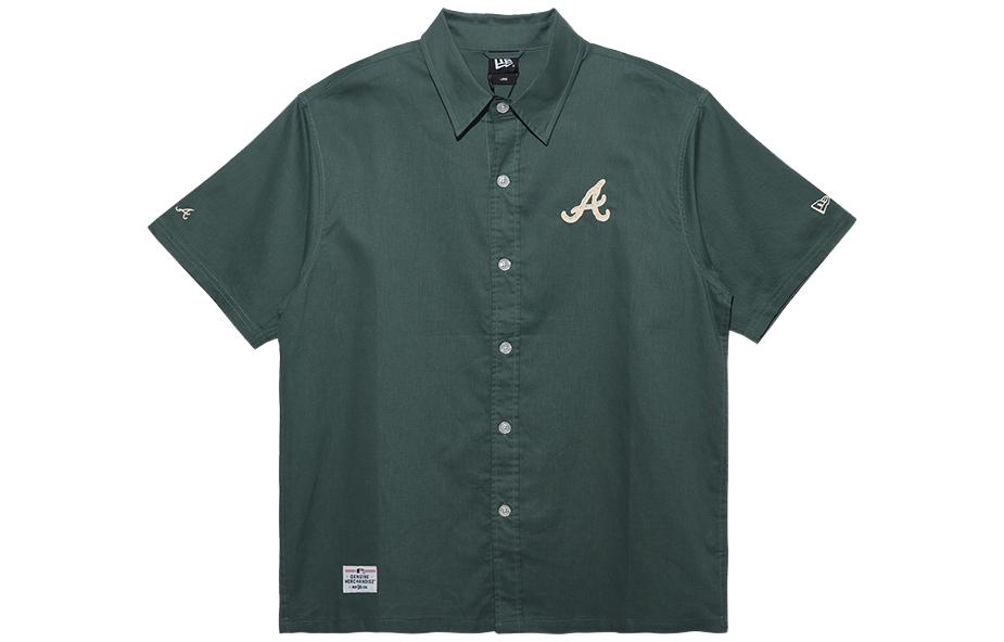 

New Era Мужская рубашка, зеленые, с острым воротником, средней толщины, другие