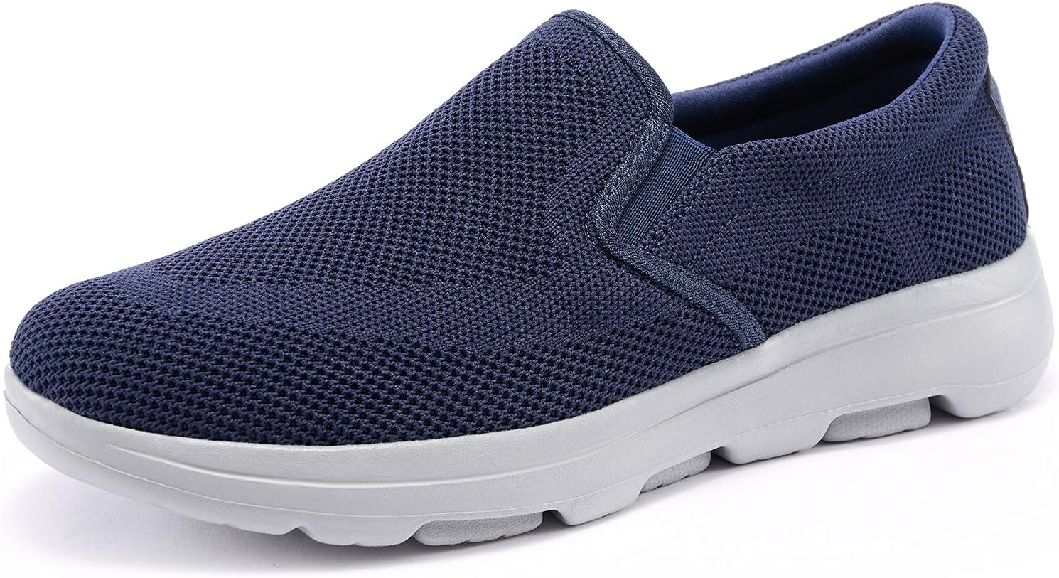 

Мужские слипоны TIOSEBON - удобные легкие повседневные лоферы и сетчатые кроссовки с поддержкой свода стопы и мемори-пенной стелькой - комфортные для стояния, работы и вождения, темно-синий/серый