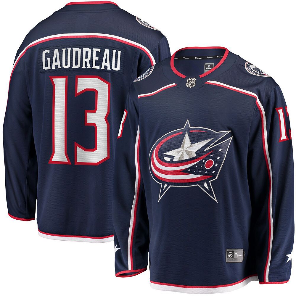 

Мужские темно-синие куртки Fanatics Branded Johnny Gaudreau Columbus Blue Jackets 2022 Breakaway Player Jersey, цвет Blj Navy