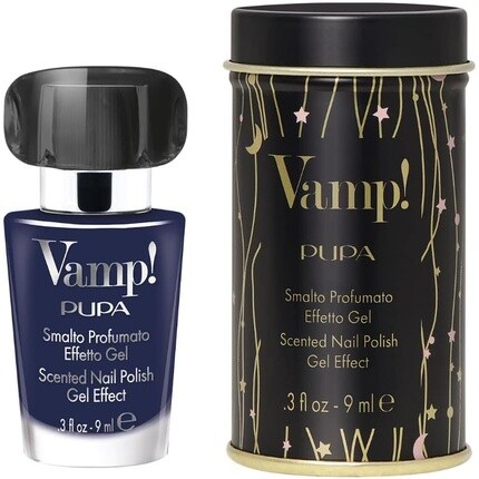 Куколка Вамп! Лак для ногтей с ароматным гелевым эффектом 313 Midnight Blue Pupa Milano
