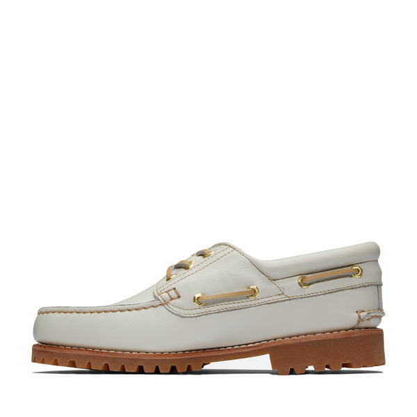 

Кроссовки x aim leon dore three eye lug hand sewn boat shoes 'off white' Timberland, белый