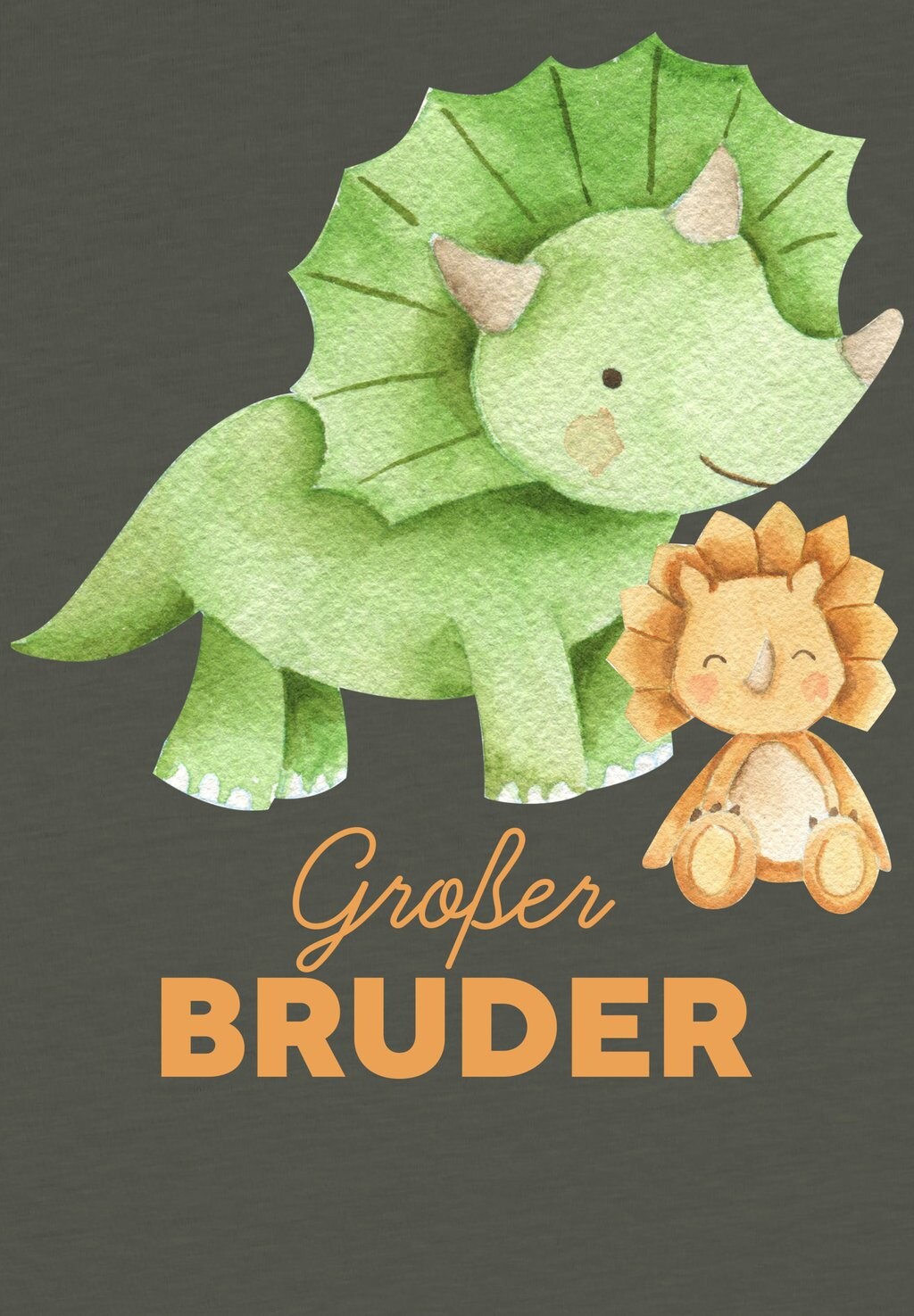 

Футболка с принтом DINOSAURIER GROSSER BRUDER watapparel, хаки