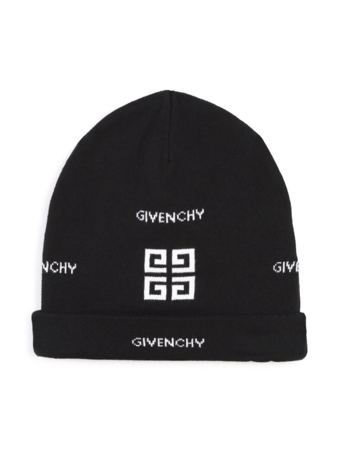 

Givenchy Kids трикотажная шапка бини с монограммой, черный