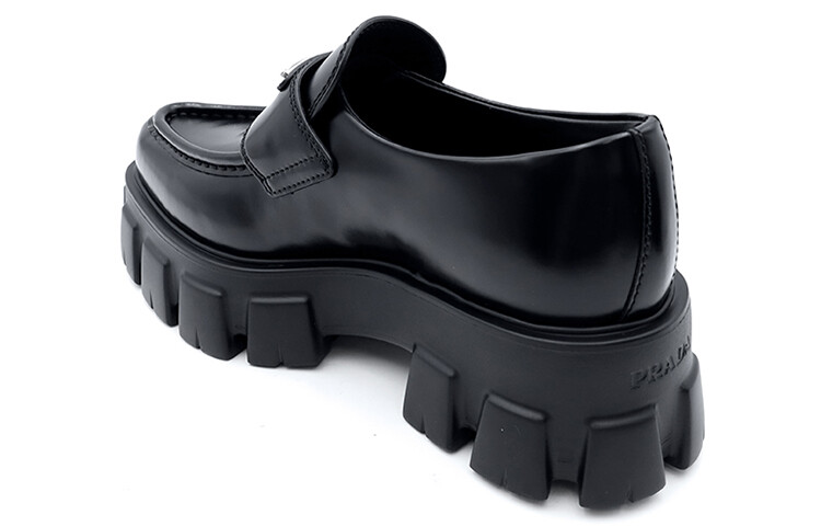 Женские мокасины Prada из матовой кожи, черный — фото 4