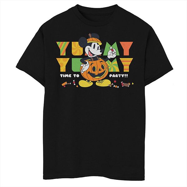 

Футболка Mickey Mouse Halloween Yummy Time to Party Jack-o'-Lantern Husky для мальчиков 8-20 Disney