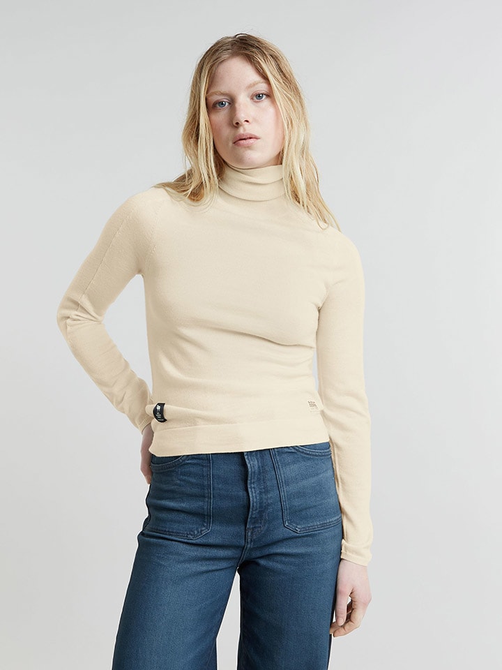 

G-Star Кремовый свитер с высоким воротником