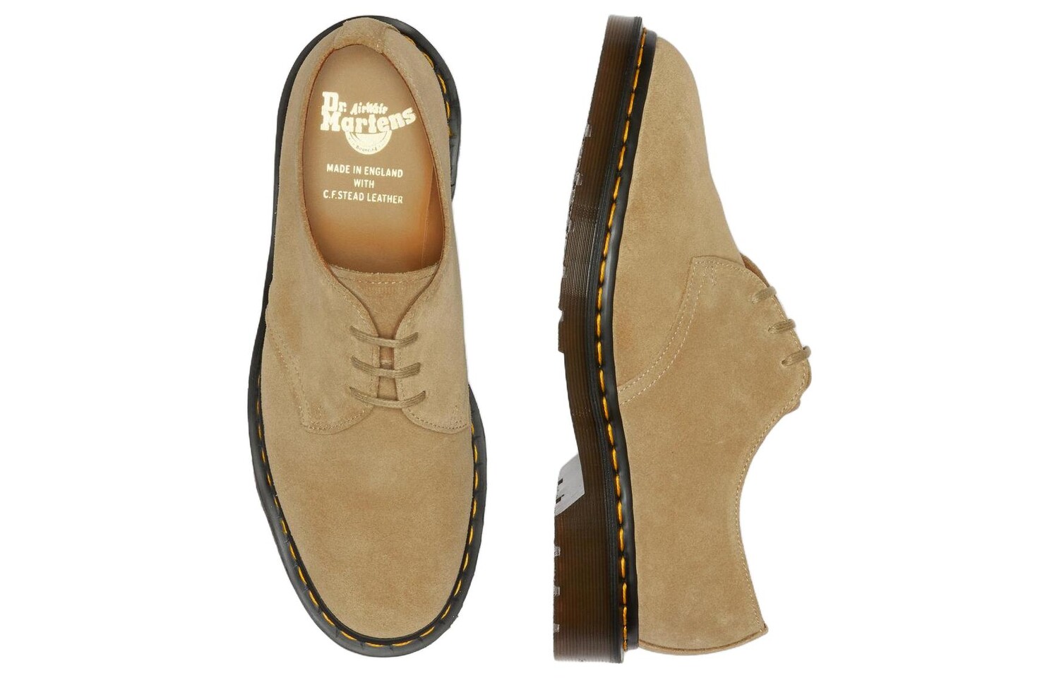 Полуботинки Dr.Martens 1461 Made In England 'Beige Buck Suede' — фото 4