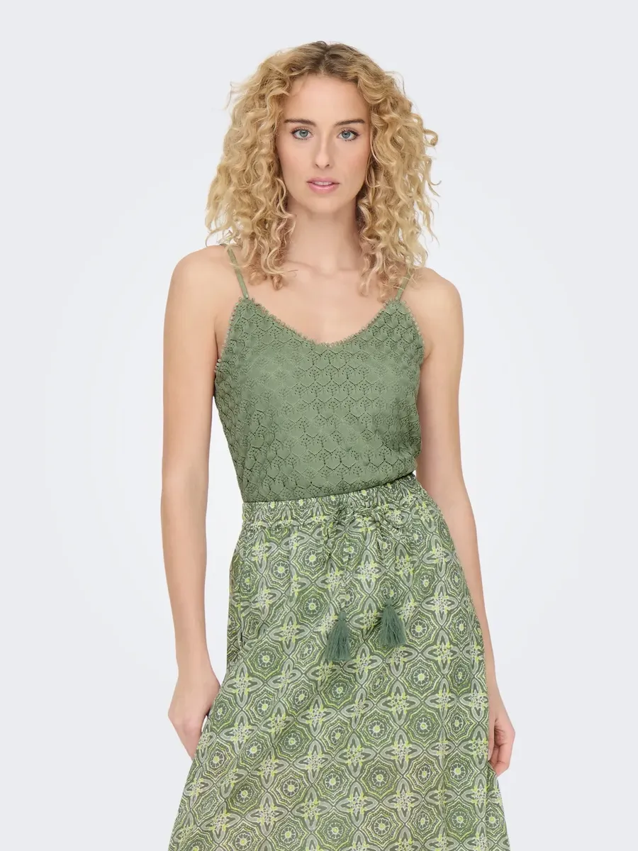 

Only топ-спагетти "ONLPATRICIA SINGLET JRS", цвет Hedge Green