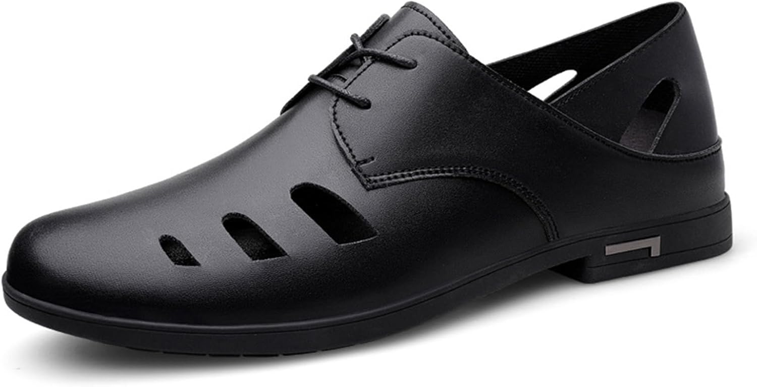 

Мужские летние сандалии Abborora с закрытым носком, деловые сандалии, мужские туфли-лоферы из натуральной кожи, мужские водительские туфли, черный