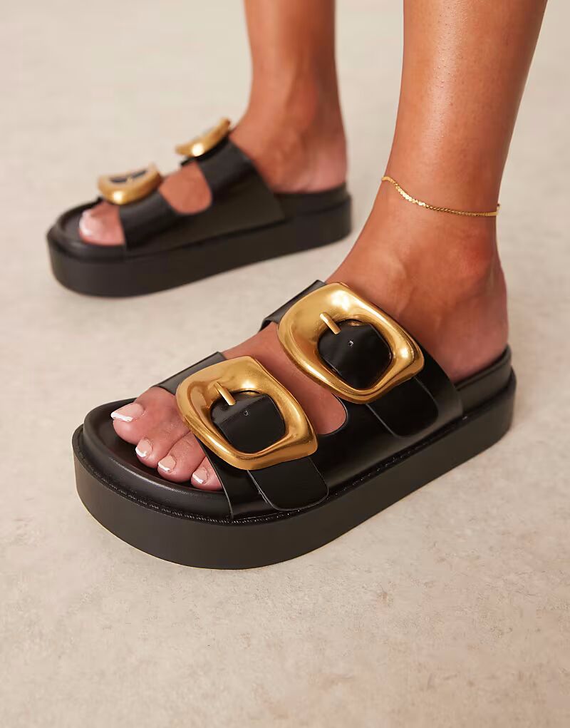 Женские мюли ASOS DESIGN с объемной пряжкой и стелькой, черные