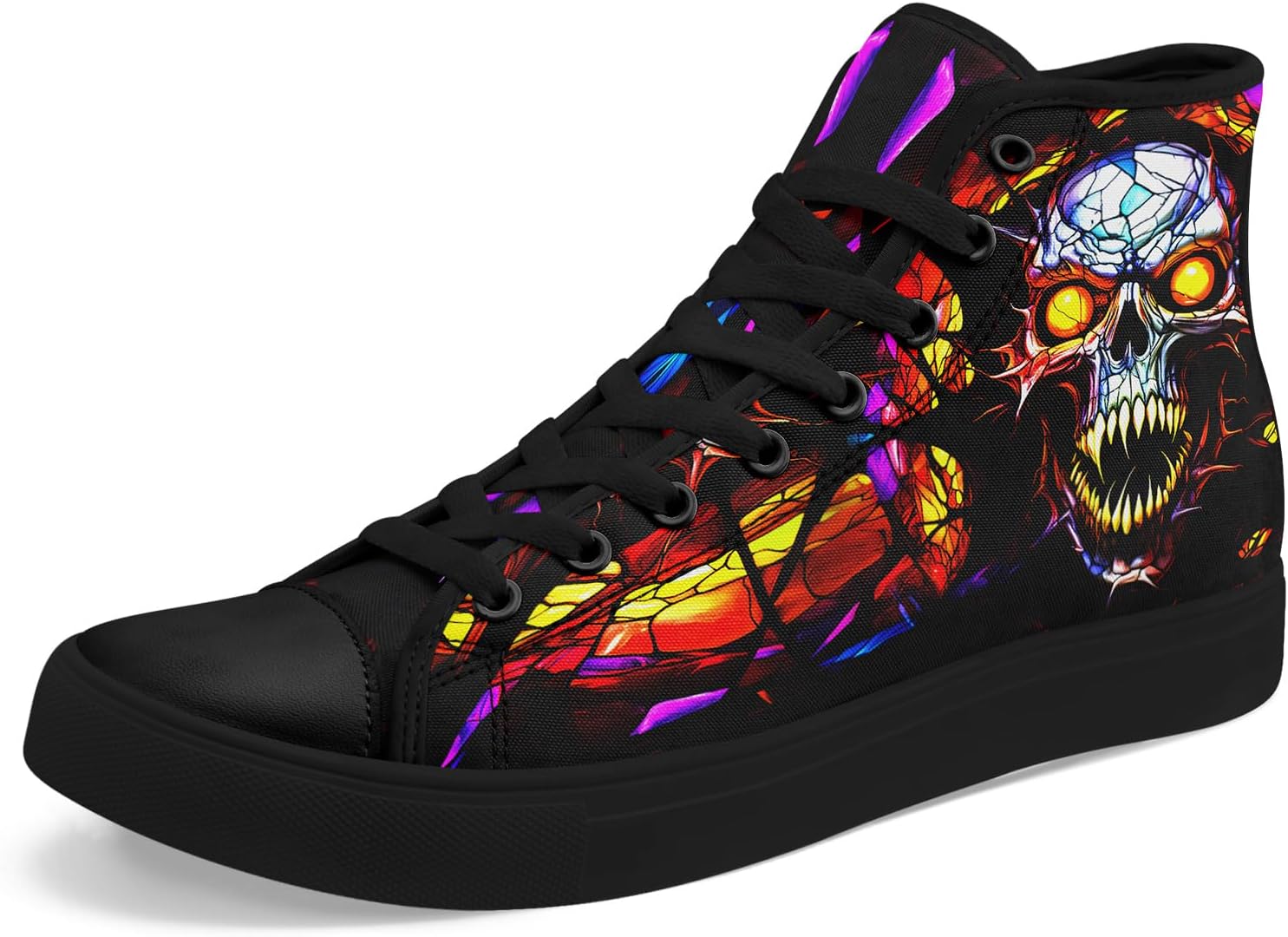 

Высокие кеды из холщовой ткани AWSOLE с черепом и розой для мужчин и женщин, унисекс, для Хэллоуина, в темном готическом стиле, модная уличная обувь, повседневные тренеры