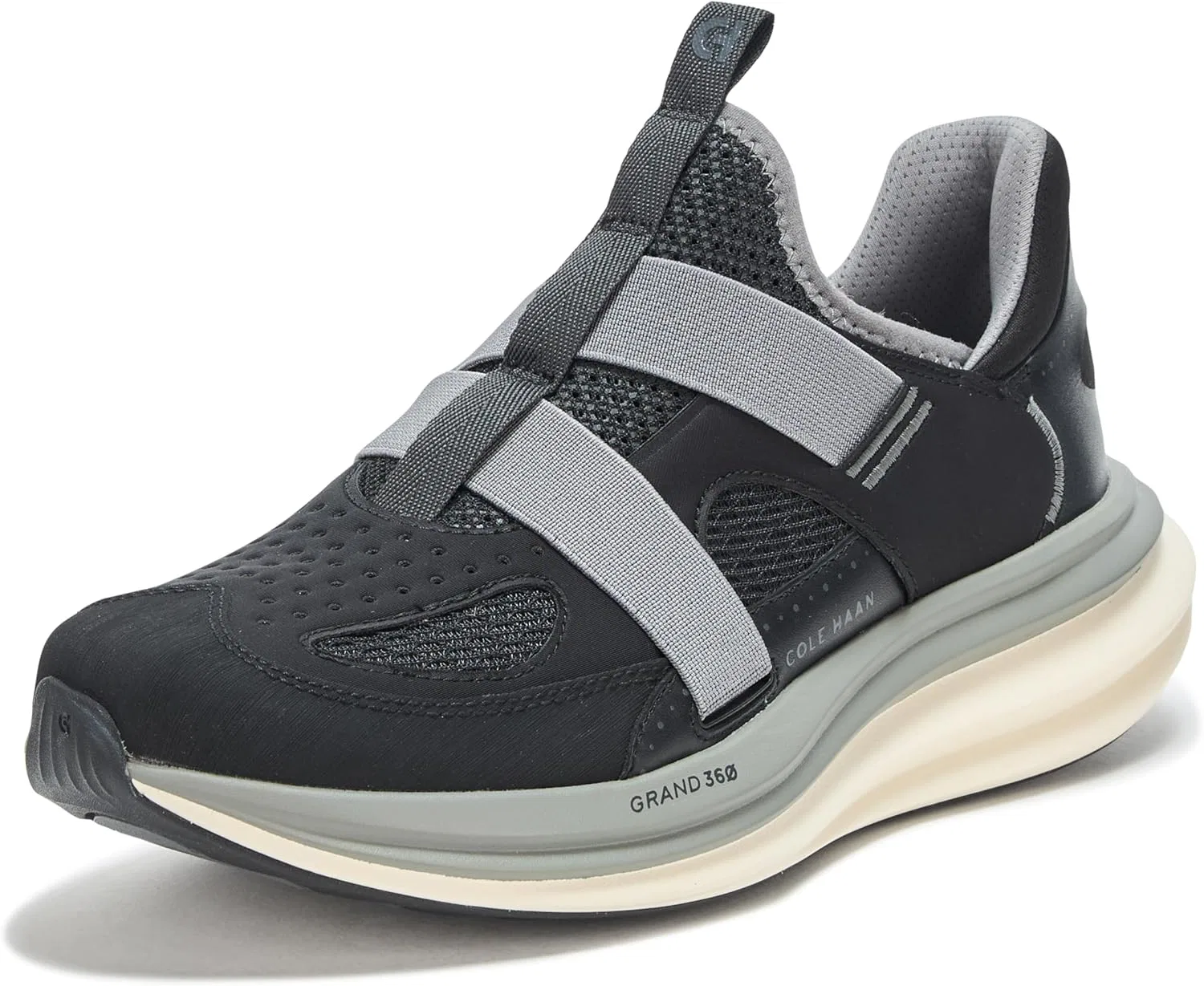 Мужские беговые кроссовки Cole Haan Original Grand Quadstar Monk Strap, Black Qiet Shade Ivory