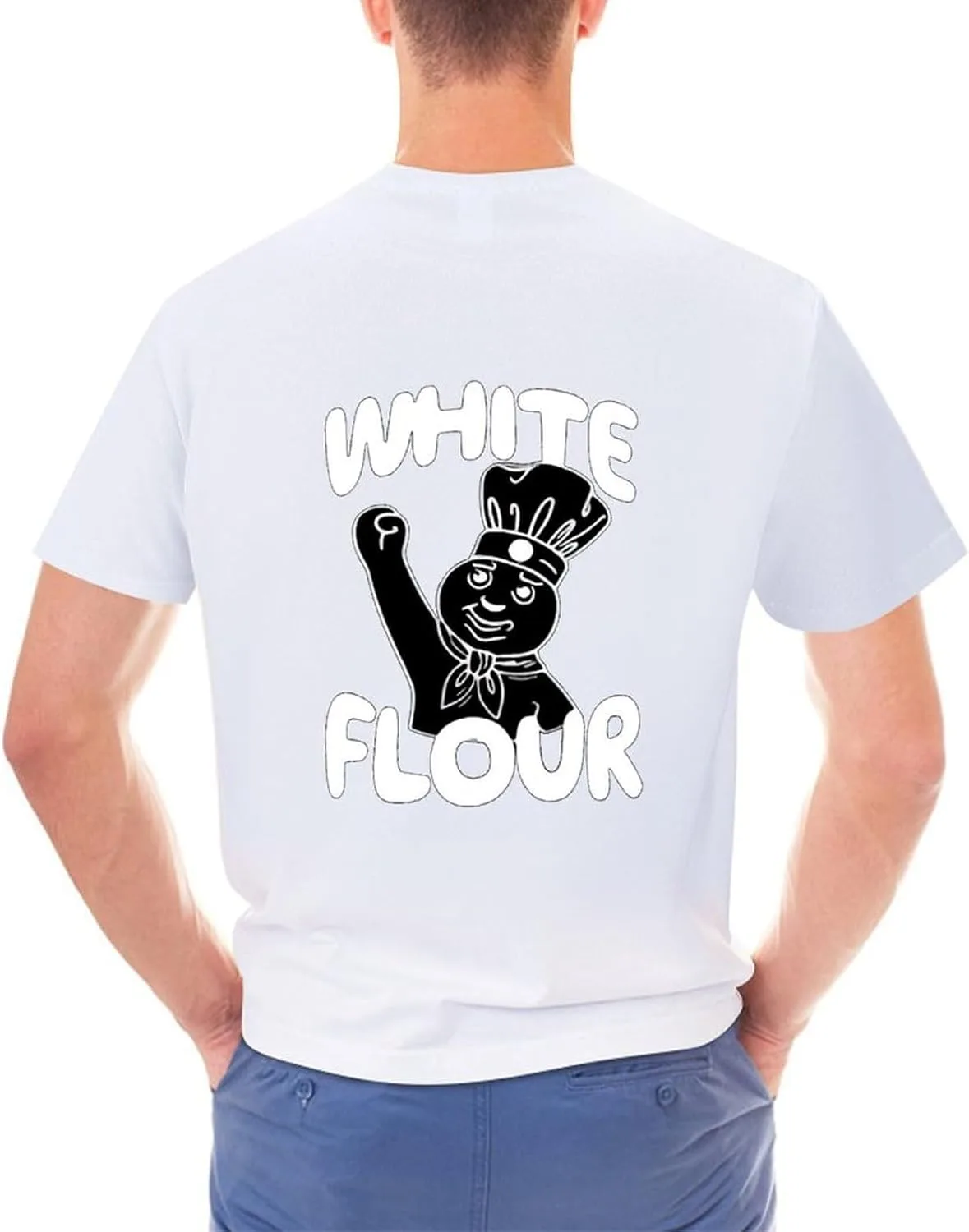Generic Футболка Funny White Flour Offensive Vintage мягкая дышащая классическая ретро
