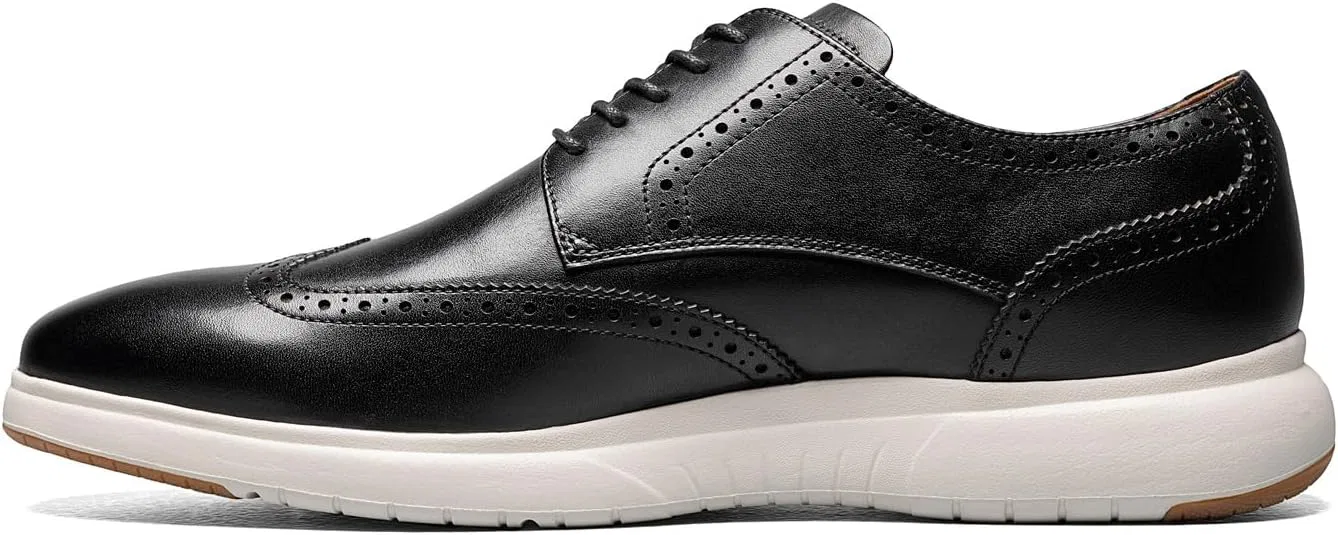 Мужские оксфорды Florsheim Dash Wingtip, Black Smooth Leather White Sole — фото 4