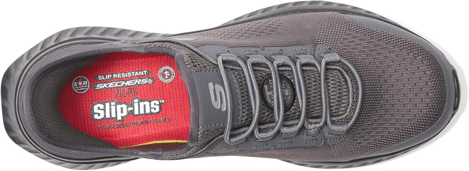 Мужские кроссовки Skechers Tilido ESD Comp Toe, Charcoal — фото 2