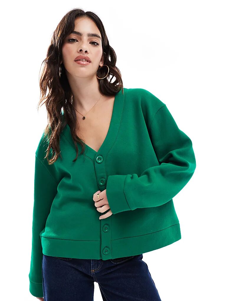 

Кардиган-свитер ярко-зеленого цвета ASOS DESIGN