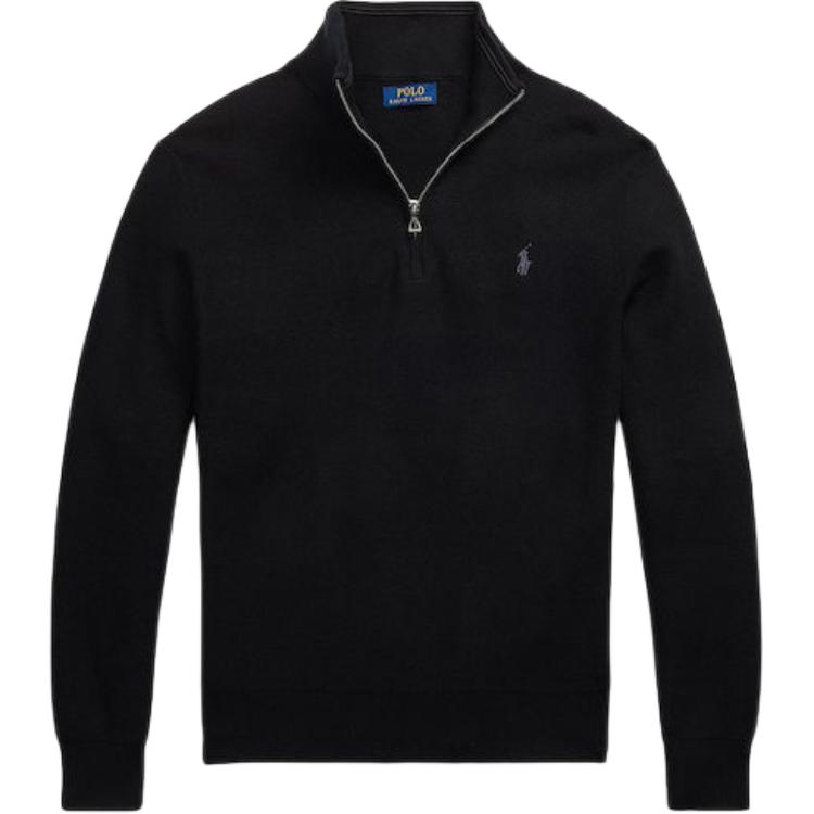 Поло пони с вышивкой хлопковый джемпер Polo Ralph Lauren, черный — фото 3