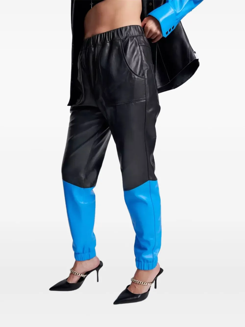 

Кожаные брюки с эластичными манжетами One Teaspoon, черный