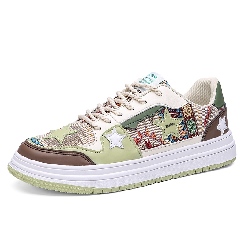 

Дышащие и износостойкие низкие мужские кроссовки для скейтбординга BAKE, Beige Green