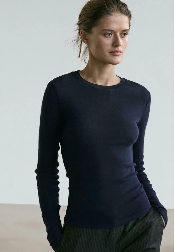 

Футболка с длинными рукавами Massimo Dutti, Mottled Dark Blue, Синий, Футболка с длинными рукавами Massimo Dutti, Mottled Dark Blue